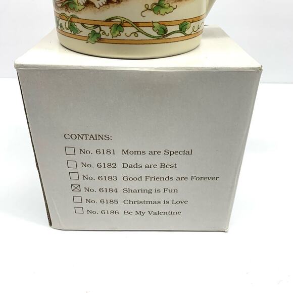 Vintage 1990 Watkins "Sharing is Fun" 6184 Cup 4 of 6 Coffee Mug & Coaster Set - Picture 3 of 13